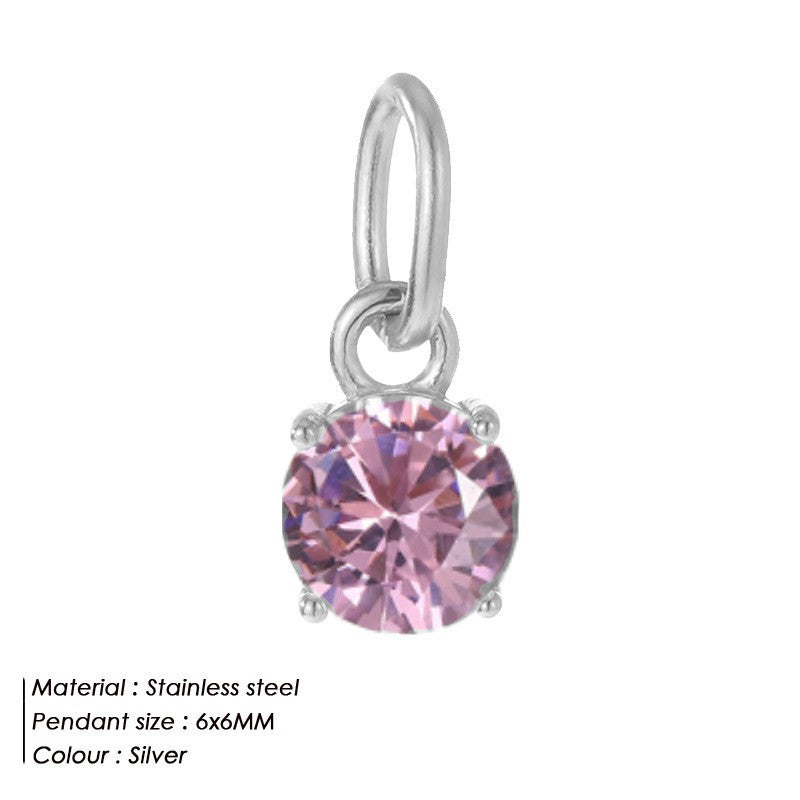 Ornament All-match Neue Edelstahl Runde Accessoires Diamant Damenanhänger