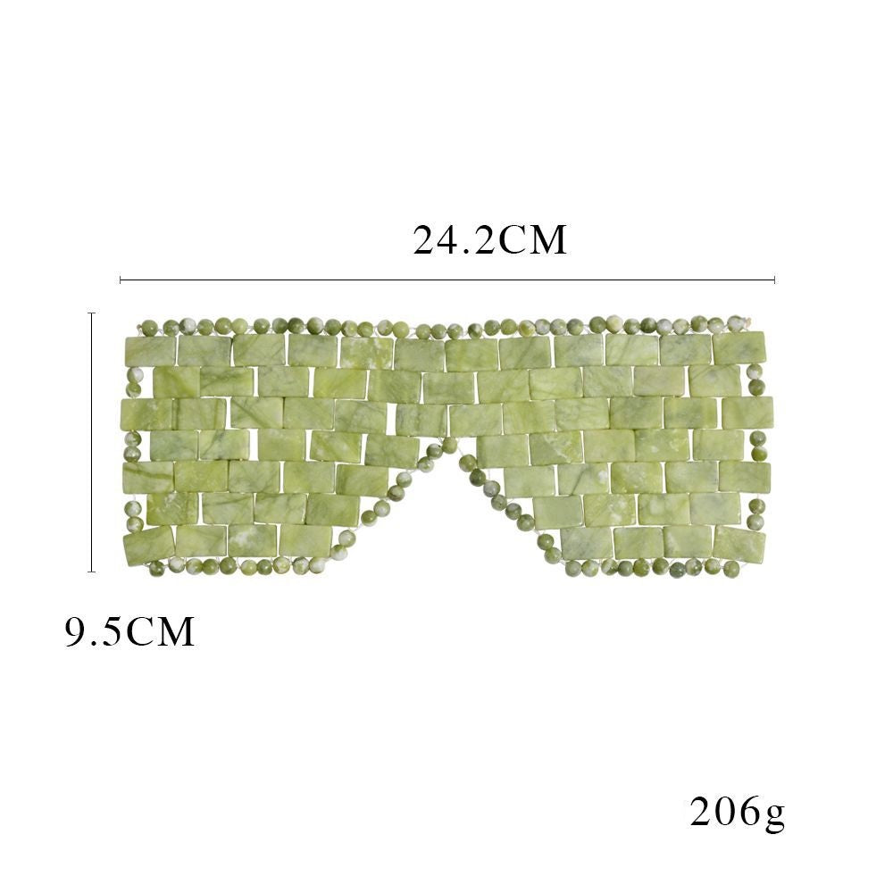 Mascarilla de jade para ojos, cortina de jade, masaje frío, ojos, jade verde tejido, belleza facial