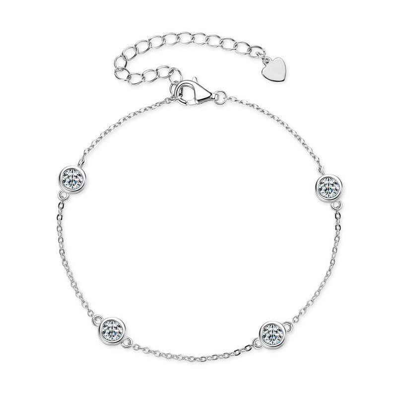 Ins Style All-match Sterling Silver Moissanite Bubble Bracelet