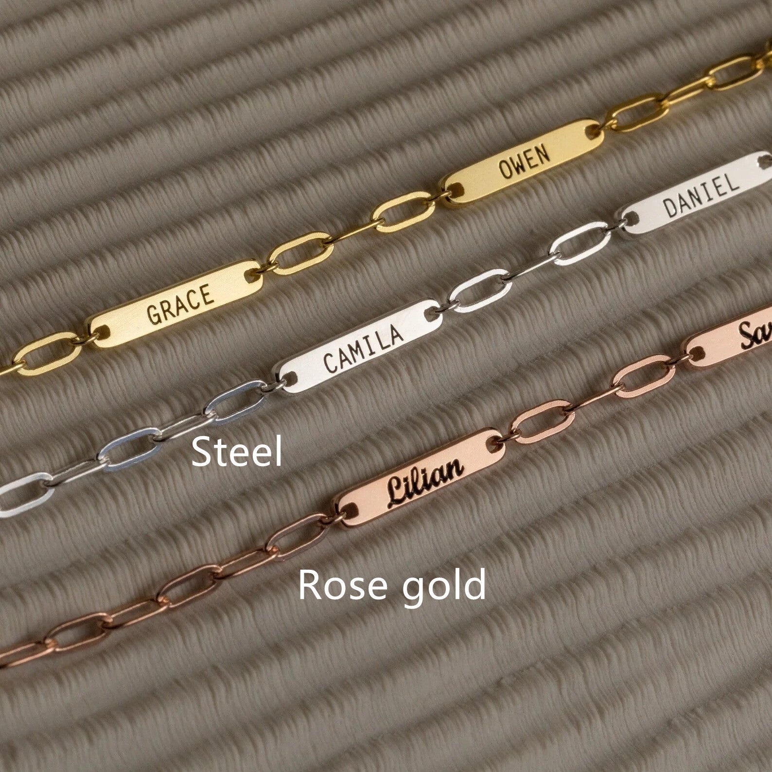 Collar Rectangular Personalizado de Acero Inoxidable