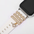 Kreatives Wasserwellen-Muster Klassisches Diamant Uhrenarmband Dreiteiliges Set