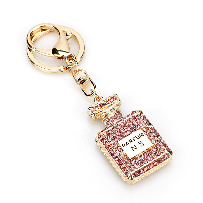 Creative Crystal Perfume Bottle Rhinestone Keychain