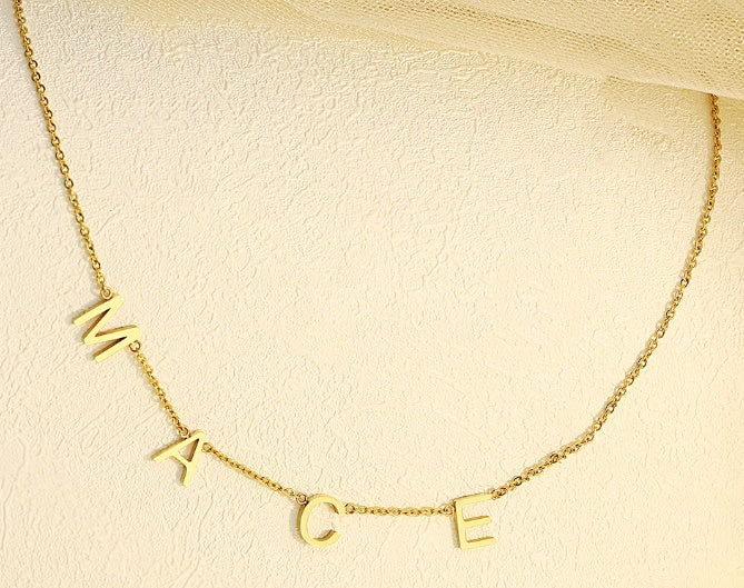 Stainless Steel Alphabet Name Necklace