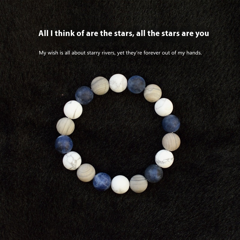 Fashion Gray Stone Zen Bracelet For Women