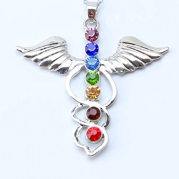 Yoga Sieben Chakra Halbedelstein-Anhänger