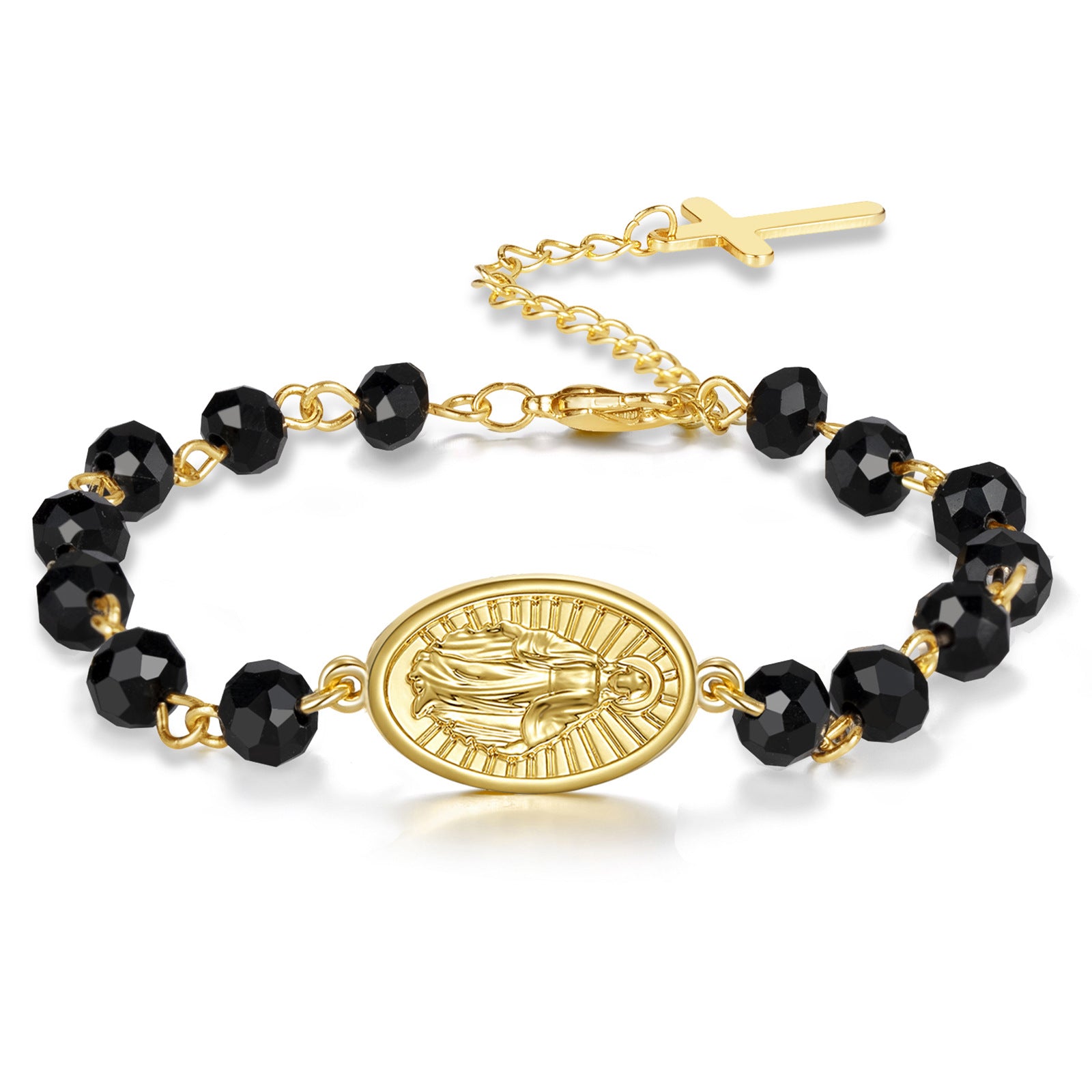 Beaded Bracelet Oval Medal Crystal Easter