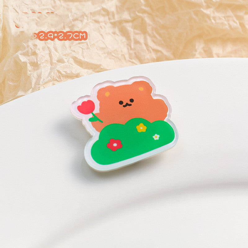 Cartoon Acryl Brosche Süße Dekorative Accessoires