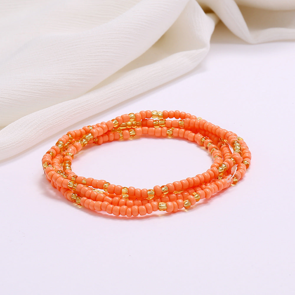 Women's Colorful Beaded Elastic Waist Chain