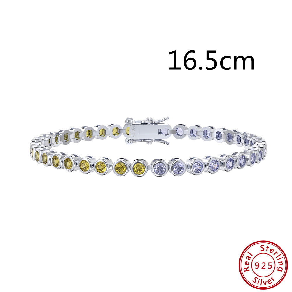 S925 Sterlingsilber Zweifarbiger Zirkon Modernes All-Match Armband