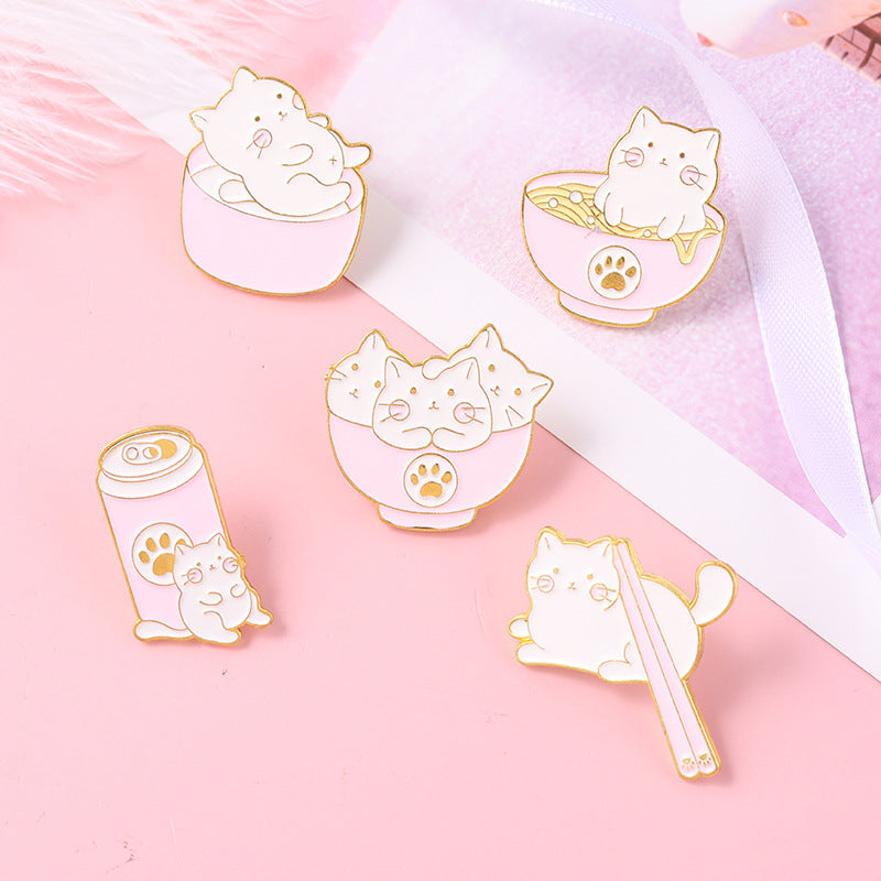 Katzenbrosche Schale Katze Abzeichen Golden M Abzeichen Kleidung Accessoires Brosche Kleiner Kragen Pin