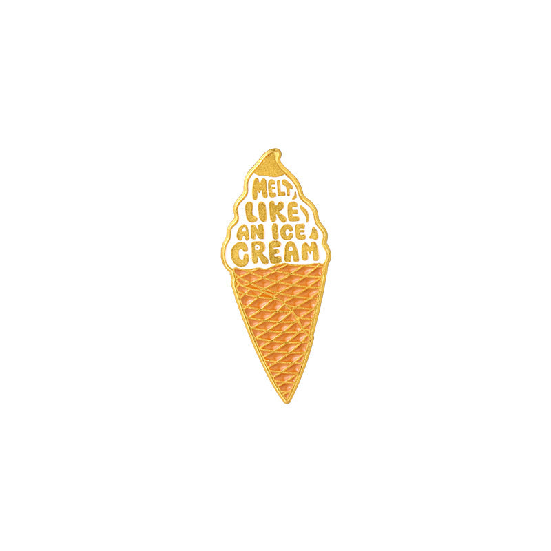 Broche de metal con diseño de leche, pizza, café, comida y juguetes, muy solicitado