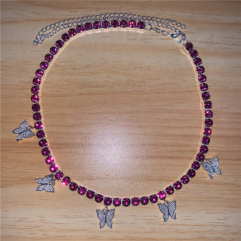 Damenmode Glänzende Kristall-Schlüsselbeinkette