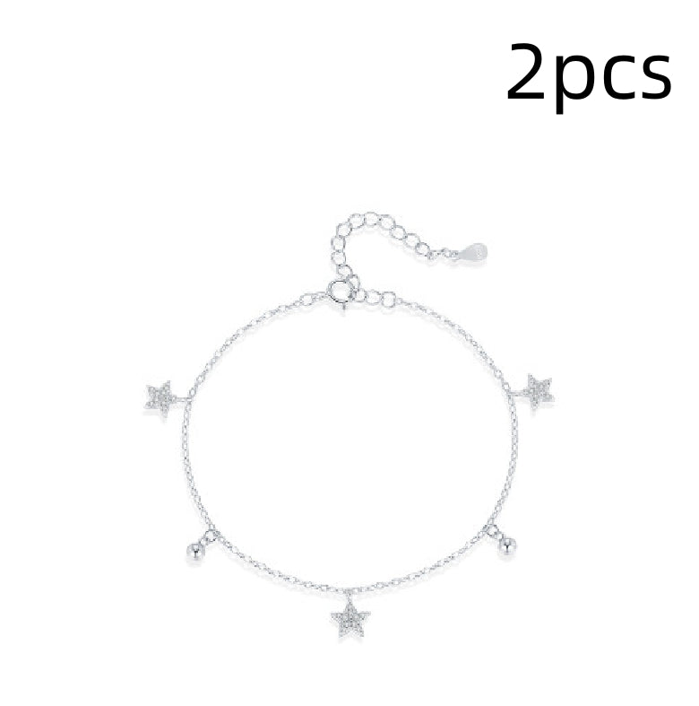 Chic Style Diamond Embedded Star Ball Pendant Bracelet