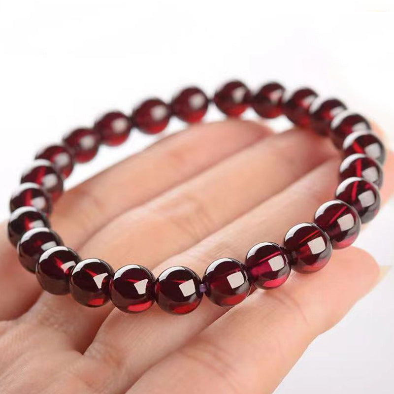 Women's Single Loop Vitreous Garnet Bracelet