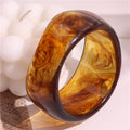 Ovales, breites, geometrisches Resin-Armband mit Blumenmuster
