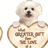 Llavero acrílico con diseño de perro enamorado