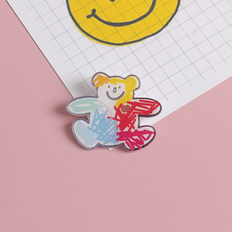 Japanese Creative Cartoon Acrylic Brooch Accessories