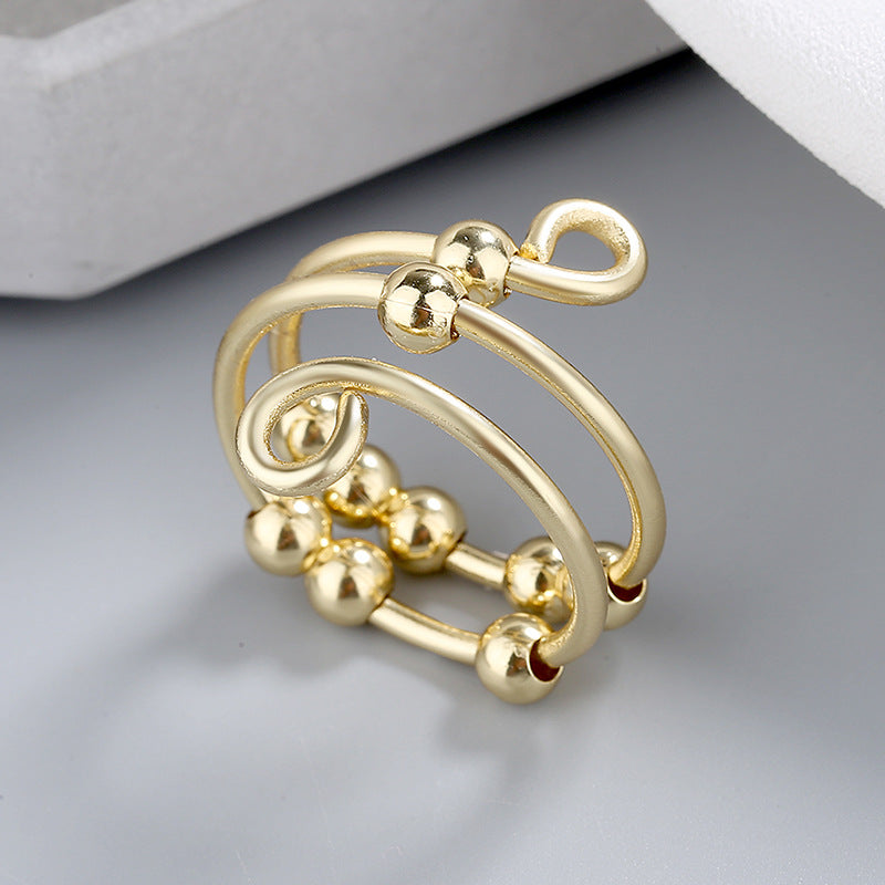 Rotierender Ring, doppelagig, verstellbar, Dekompression, Farberhaltung, Stress-Angst-Ring