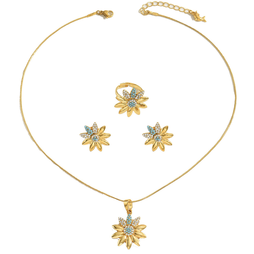 Damen schlichter Mode-Diamant-Halsketten-Anzug
