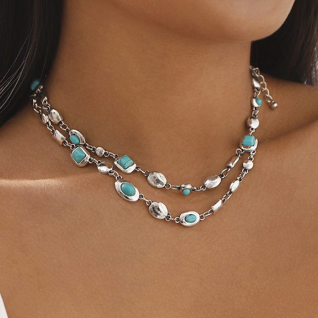 Ethnic Style Diamond Double-layer Necklace