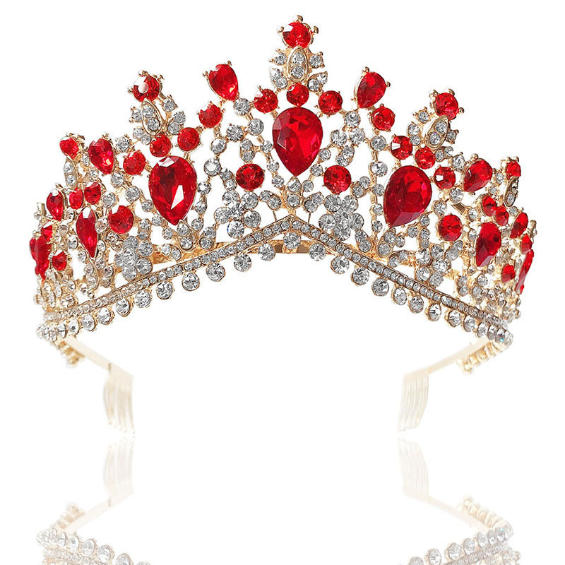 Diadema barroca nupcial con diamantes de imitación para vestido de princesa