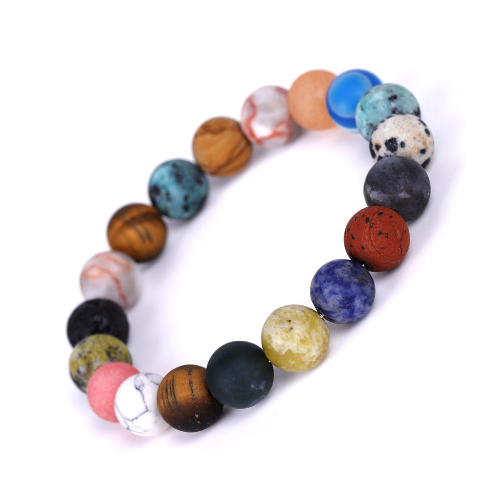 Sonnensystem Acht Steinplaneten Armband Planeten Naturstein Mala Perlen Armband Für Männer Frauen Handgemachtes Universum Solar Chakra Armband Schmuck