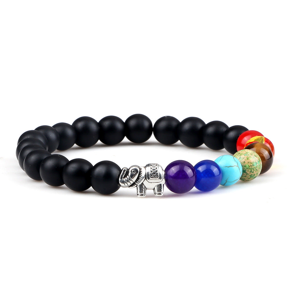Colorful Rainbow Elephant Beads Bracelet