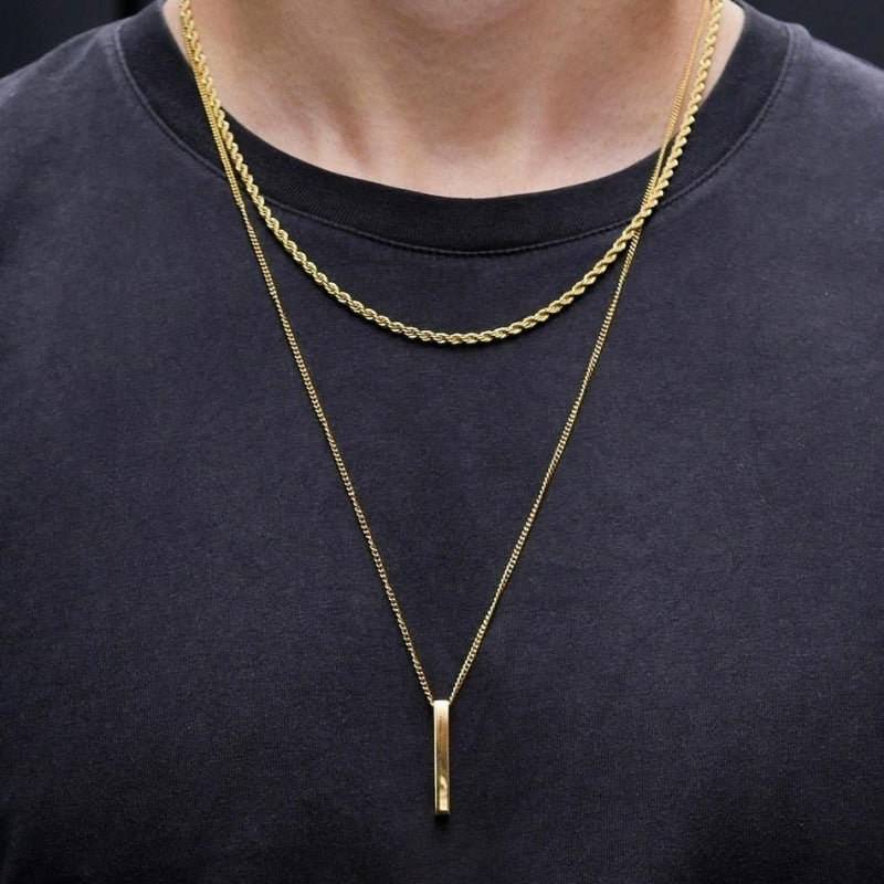 Men's Gift Chain Crystal Necklace