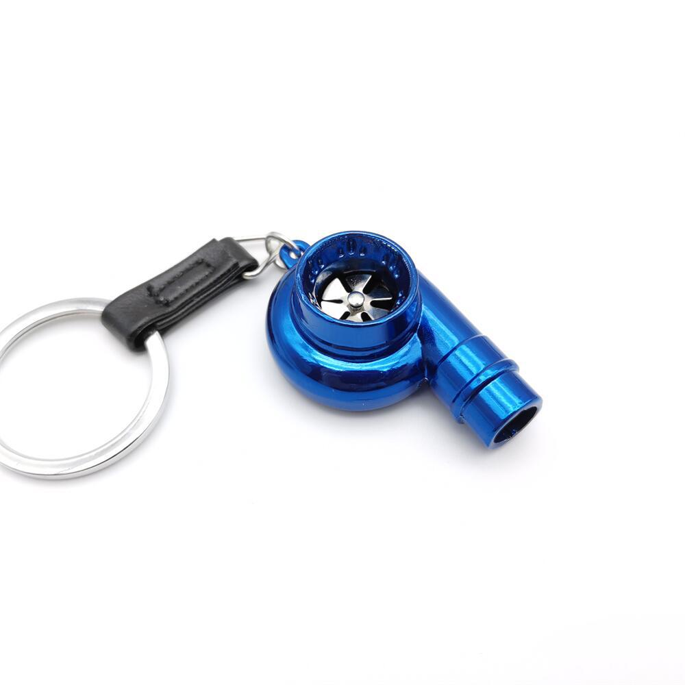 Llaveros de metal de aleación con simulación de silbato de turbo de coche
