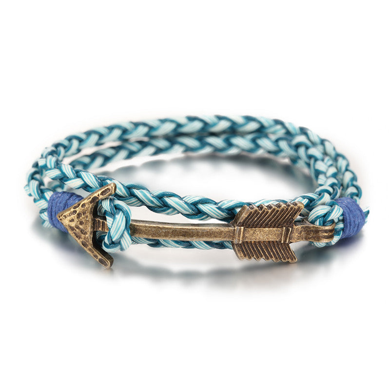Pulsera Retro Multicapa Trenzada a Mano para Hombre