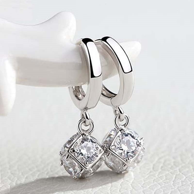 Pendientes de plata de ley S925, hebilla mágica cuadrada para la oreja, Japón, Japón, Japón, Japón, Japón y Japón