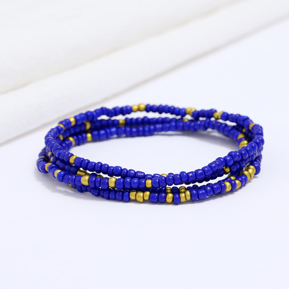Women's Colorful Beaded Elastic Waist Chain