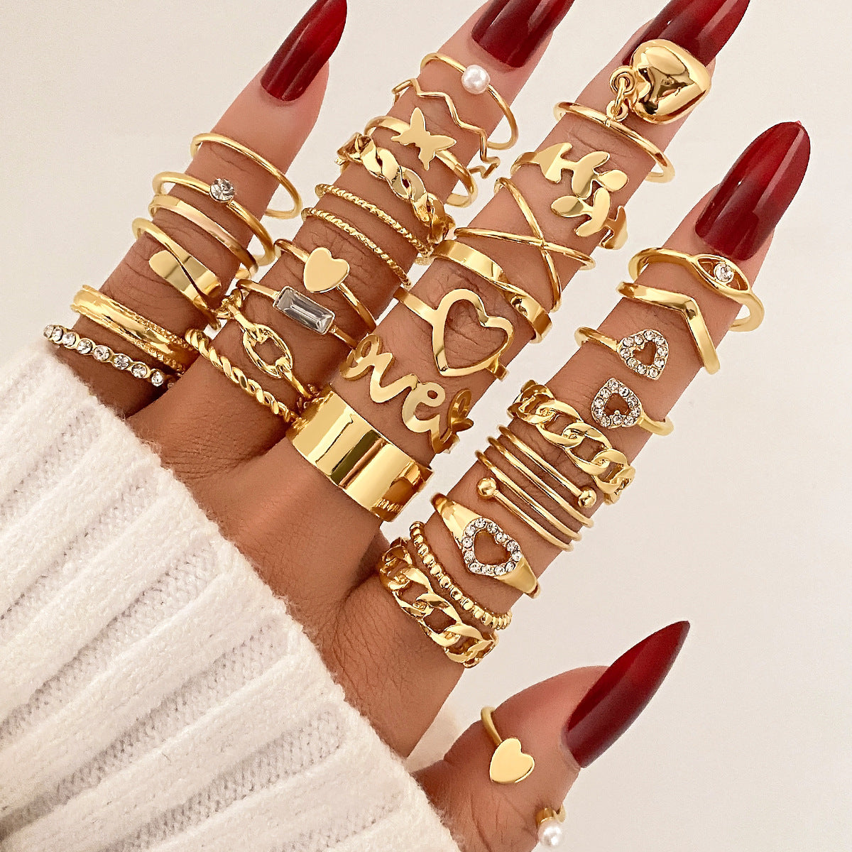 Ring Damen Nischen Senior Knöchelring 23-teiliges Set