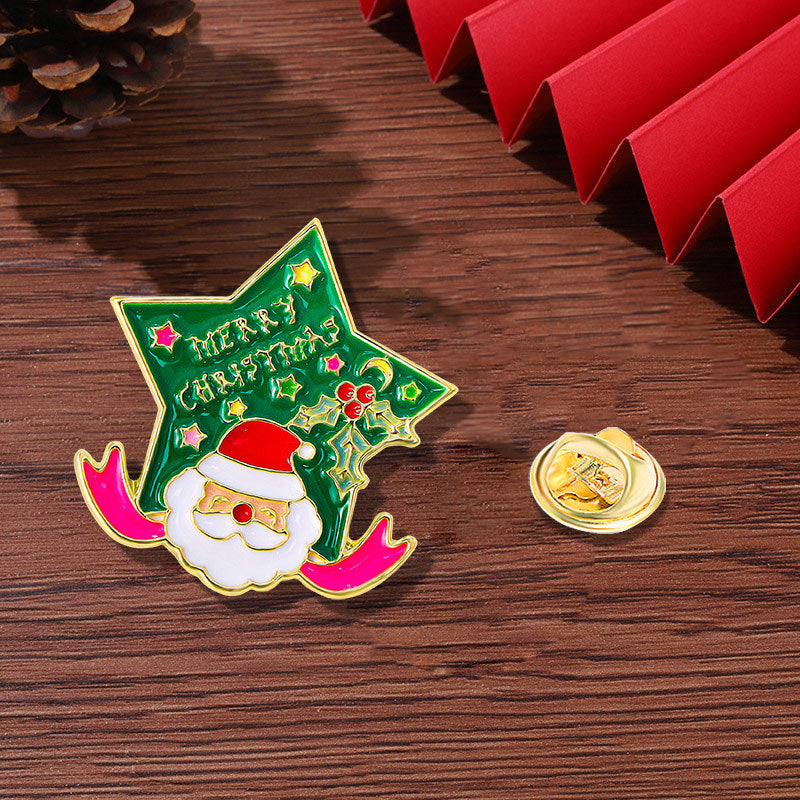Broche de Navidad de dibujos animados para hombres y mujeres