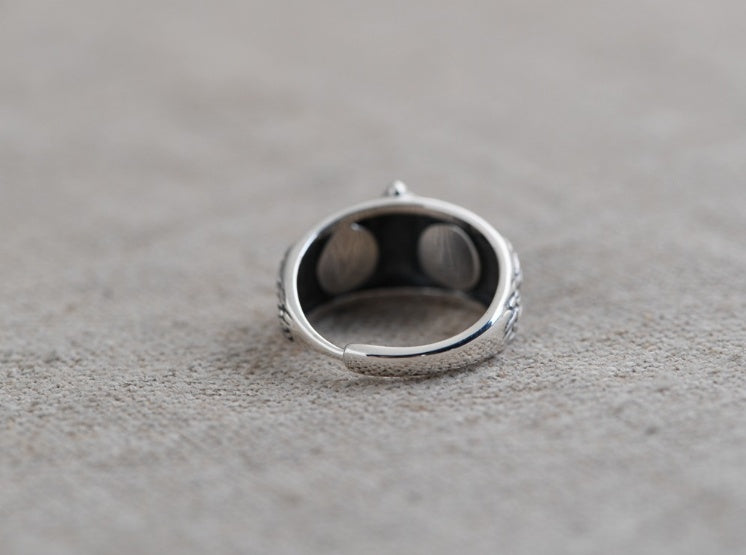 Anillo de búho con ojo de demonio vintage a la moda para mujer, anillo de animales retro, joyería de color plateado