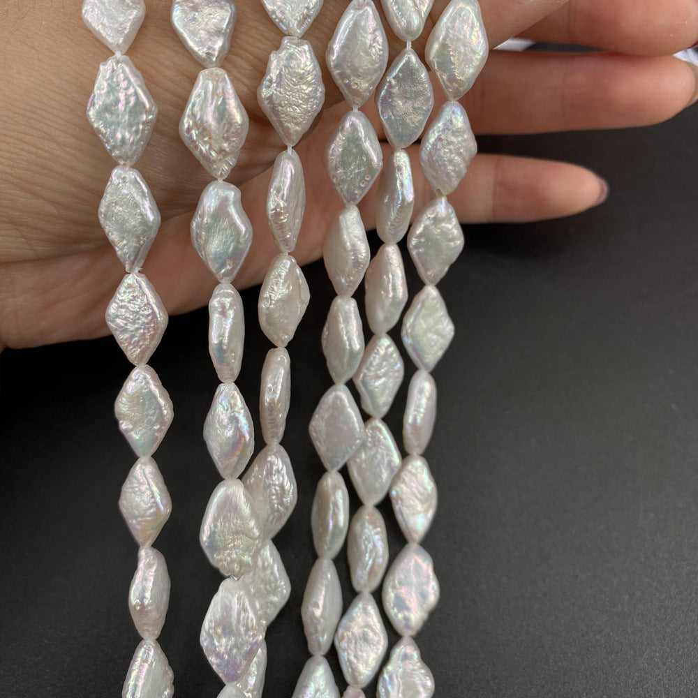 Cuentas de perlas naturales de agua dulce con forma de diamante