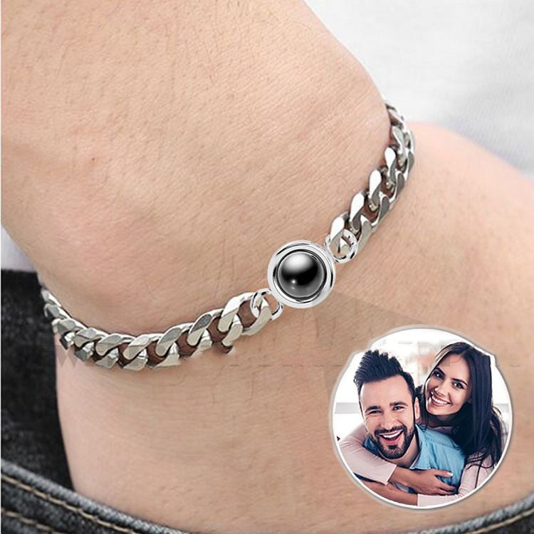 Diseño Original Nueva Pulsera de Hombre con Círculo M Personalizada