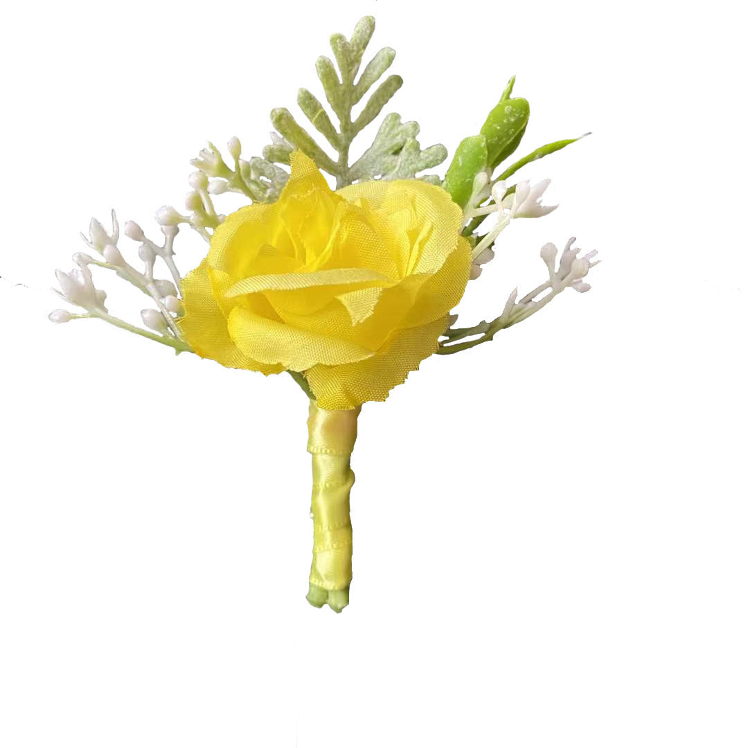 Koreanischer Stoff Braut und Bräutigam Korsage Rose Kleine Knospen Seidenblume vor der Heirat