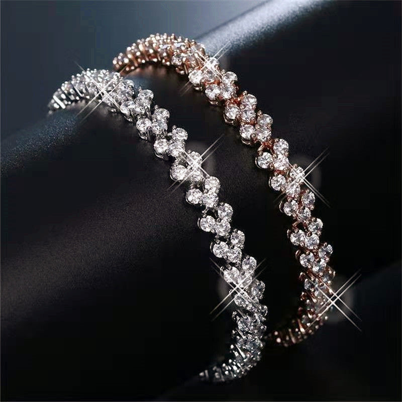 Pulsera de cristal para mujer, chapada en oro, plata y oro rosa, pulsera de terapia magnética, joyería de salud