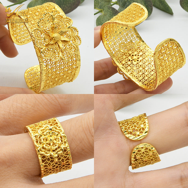 Adorno de Anillo de Pulsera de Oro Aluvial para Mujer