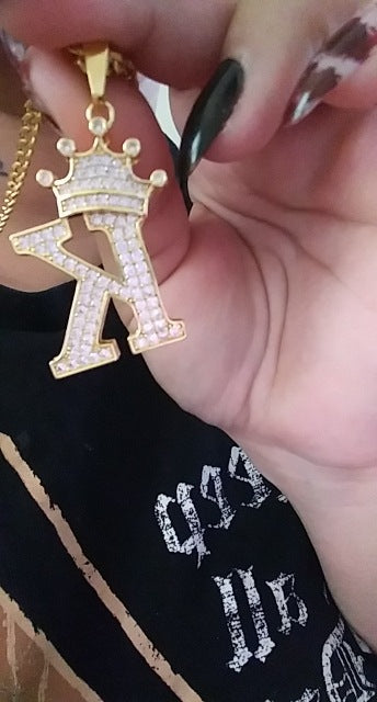 26 English Crown Letter Necklace Female Clavicle Chain
