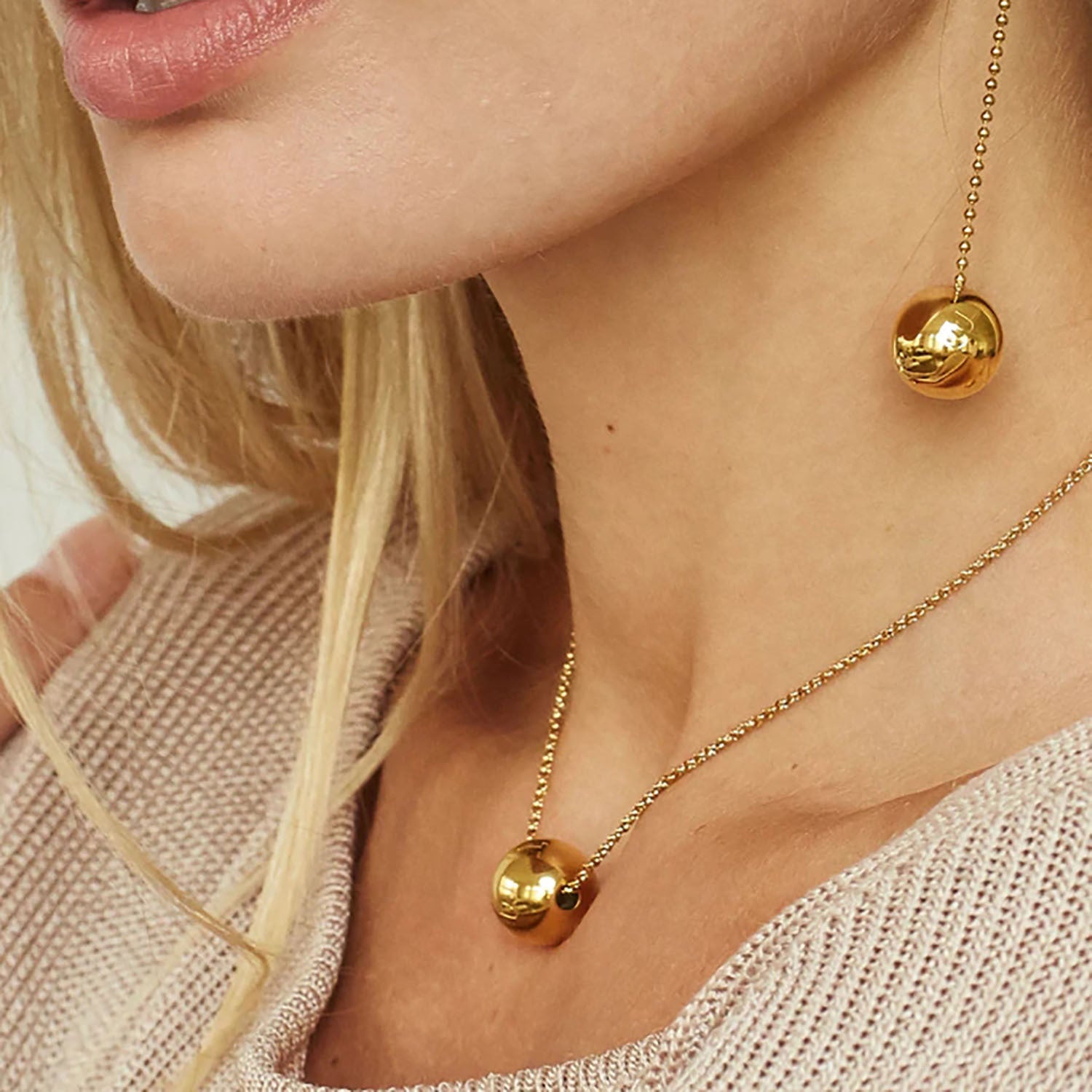 Ausziehbare 18K Gold Edelstahlkette für Damen