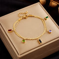 Pulsera de doble capa de moda punk chapada en oro de acero inoxidable para mujer, cadena de serpiente, joyería de lujo para fiesta