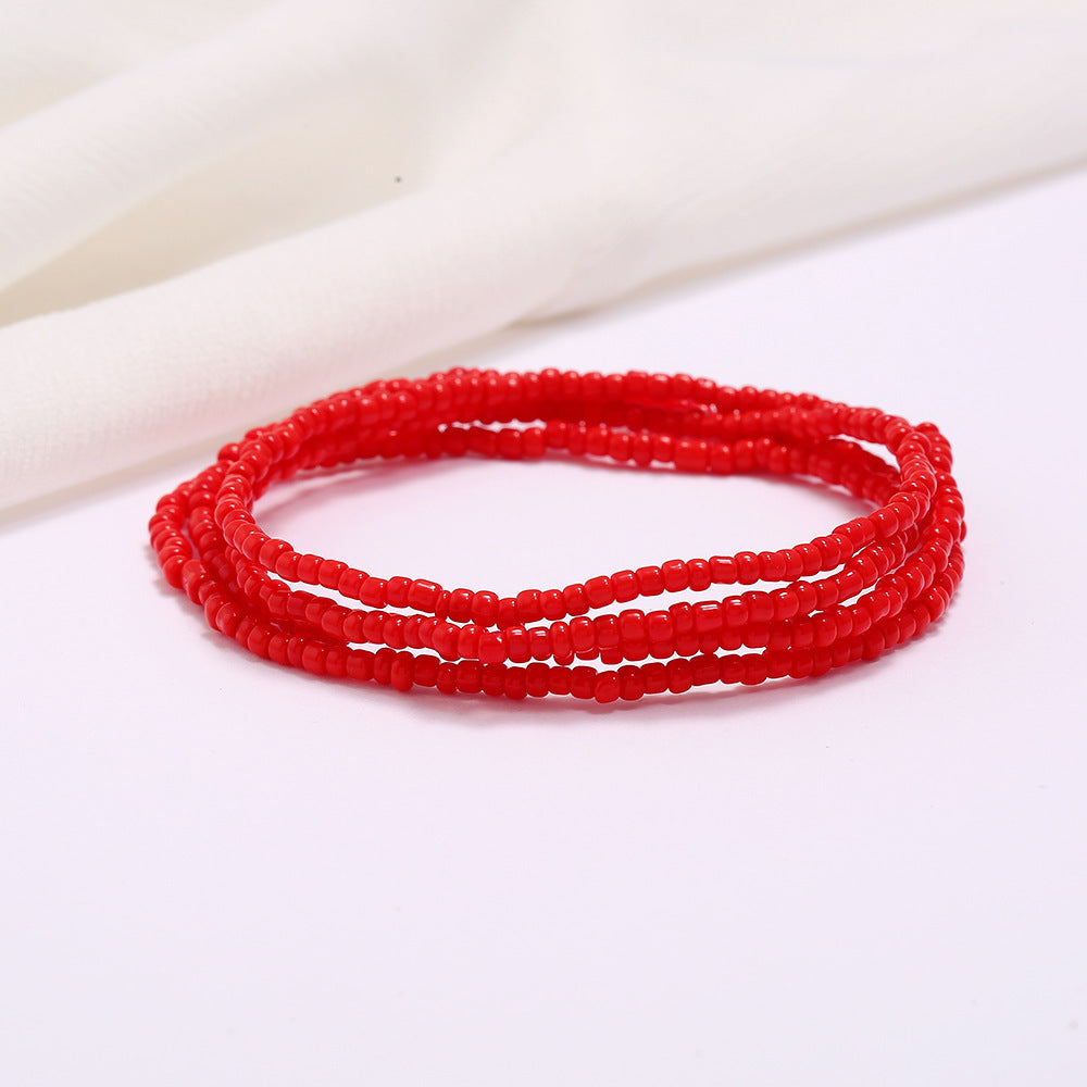 Women's Colorful Beaded Elastic Waist Chain
