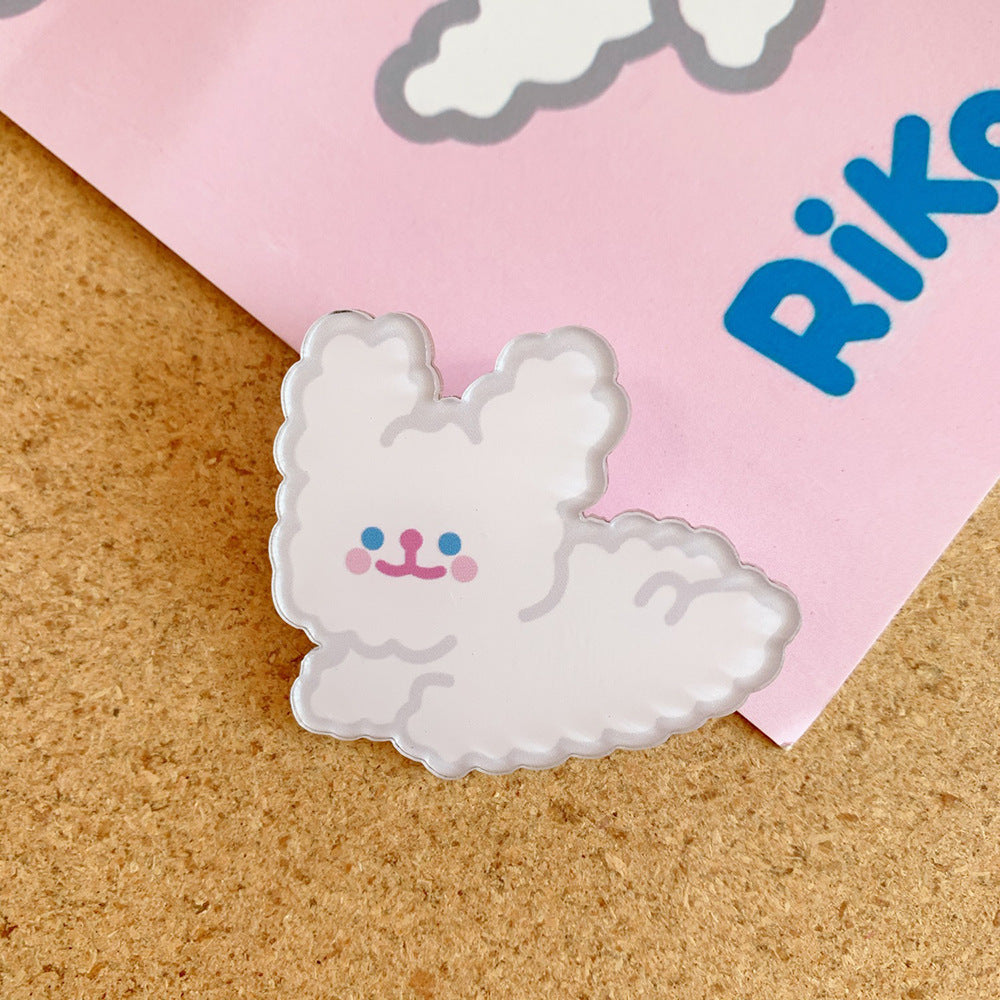 Pequeño broche de dibujos animados conejito lindo accesorios ropa bolso colgante insignia mujer