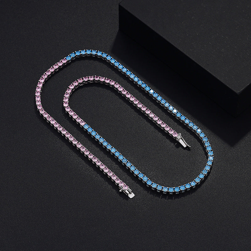 Tennis-Kette, vielseitige Accessoires, voller Diamanten, kubanische Kette