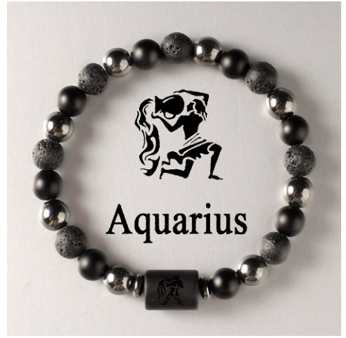 Twelve Constellation Couple Bracelet Tigereye Handmade Bracelet Shooter