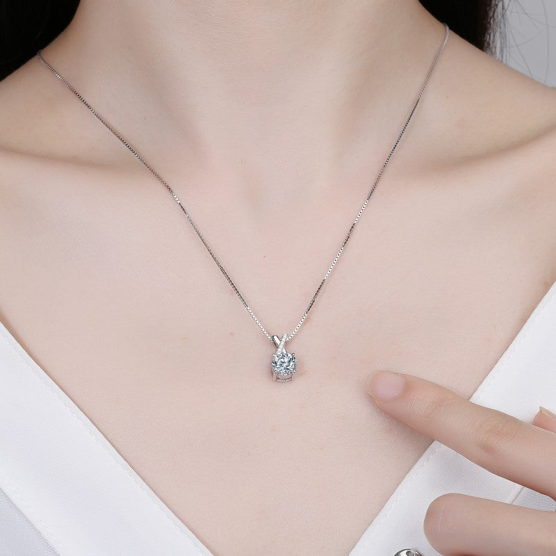 Sterling Silver X Letter Necklace For Women