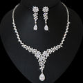 High-End Schwere Industrie Simulation Diamant Halskette Damen Ohrringe Set