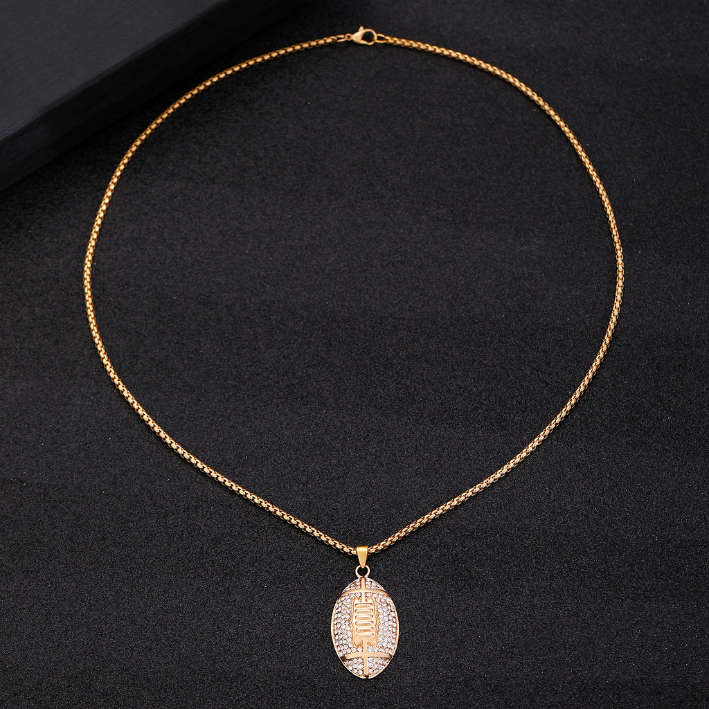 Collar con colgante de fútbol americano